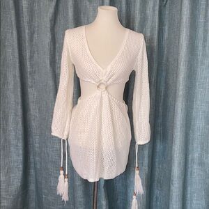 White Knit Cover-Up Dress
